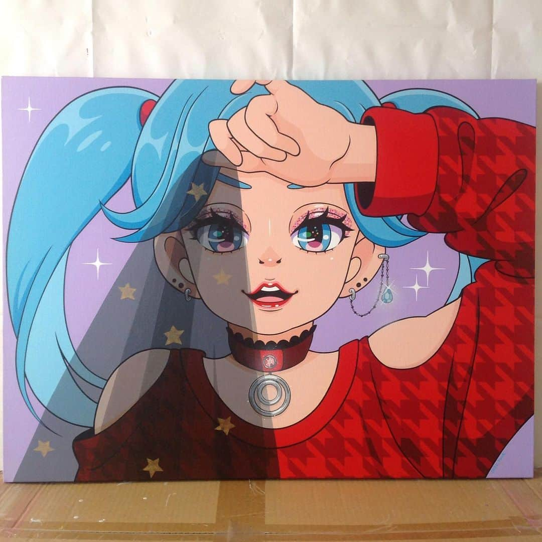 木野下円さんのインスタグラム写真 - (木野下円Instagram)「Completion! ✍️☺️🎊✨ 2020 Canvas art "Veil2" Acrylic paint on Canvas. YouTube >> https://youtu.be/Iqo58pwmigk」2月4日 10時57分 - kinoshita07