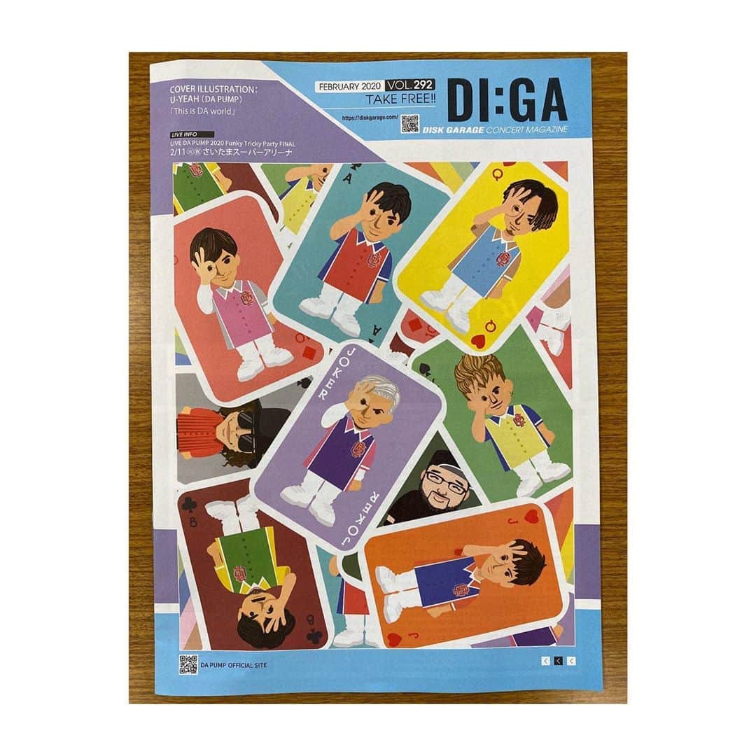U-YEAH のインスタグラム：「DISK GARAGEさんのLIVE情報誌「DI:GA」最新号の表紙イラストを描かせていただきました！ 今ならなんと、同デザインのオリジナルチケット封筒がダウンロードできます。詳しくはdiskgarage.comをチェック！  #diskgarage」