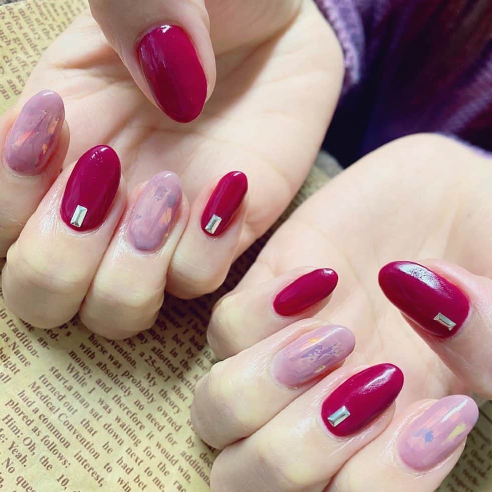 にゃんたまハウスさんのインスタグラム写真 にゃんたまハウスinstagram ネイル 赤ネイル ピンクネイル ネイルデザイン フィルムネイル 2月4日 15時24分 Tamaki0916