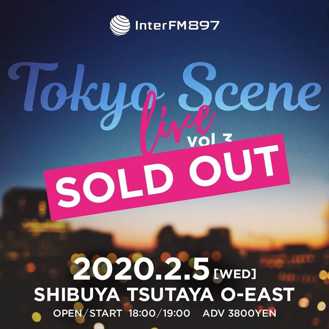 InterFM897のインスタグラム：「InterFM897 Tokyo Scene LIVE vol.3 がSOLD OUTになりました🎉当日券の販売はございません🙇‍♂️ ありがとうございます‼️‼️ ご来場の方、明日は楽しみましょう〜🥳 #InterFM897 #TokyoScene」