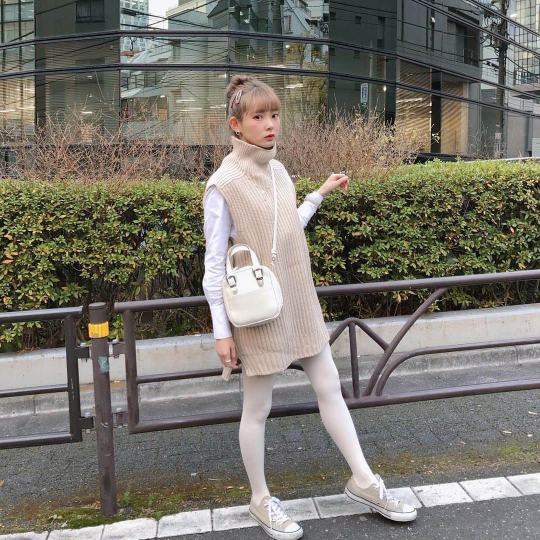 Mimさんのインスタグラム写真 Miminstagram やっと白タイツデビューしました Mim Ootd 2月4日 21時03分 Mim 11 11