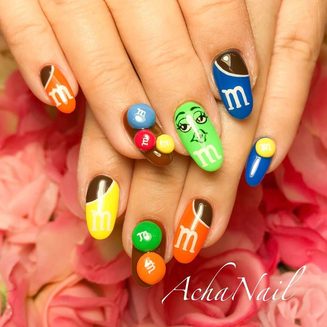 AchaNailさんのインスタグラム写真 - (AchaNailInstagram)「‪m&m'sネイル💖‬﻿ ﻿ ‪https://ameblo.jp/acha-nail/entry-12572803558.html‬﻿ ﻿ ‪#ネイル #ジェルネイル #フィルイン #フィルイン導入サロン #南池袋 #池袋 #池袋ネイルサロン #ネイルデザイン #チョコネイル #チョコレートネイル #チョコレート #キャラクターネイル #キャラネイル #3Dネイル #エムアンドエムズ #エムアンドエムズネイル #スイーツネイル #mandms‬ #mandmsworld #mandmsnails #Nails #AchaNail #NailStagram #InstaNails #Nailart #JapaneseNailart #NailDesign #Gelnails #kawaii #chocolatenails」2月4日 22時12分 - achanail