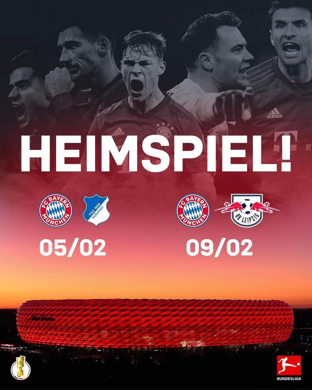 バイエルン・ミュンヘンさんのインスタグラム写真 - (バイエルン・ミュンヘンInstagram)「Big home games ahead! Let’s do this! 👊 #FCBTSG #FCBRBL #packmas 🔴⚪ . . #FCBayern #MiaSanMia #Football #Futbol #Fußball #DFBPokal #Bundesliga」2月5日 0時32分 - fcbayern