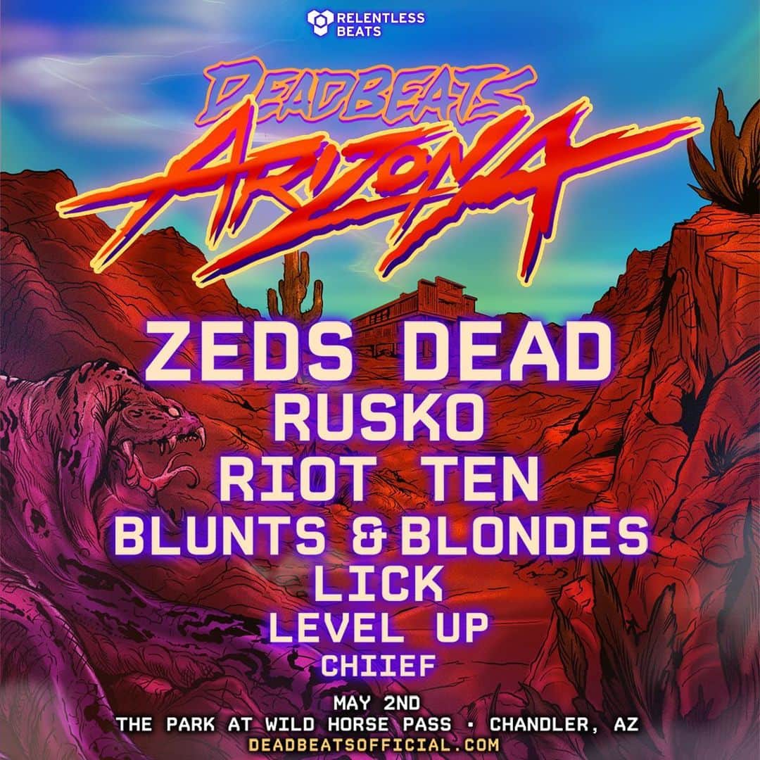 Zeds Deadのインスタグラム：「Back to Arizona this May with an all star cast of @deadbeats 🤘  Tickets onsale Friday at 10am MT」
