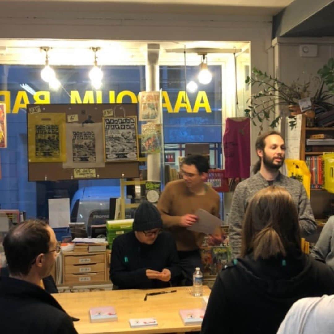 江口寿史のインスタグラム：「Autograph session at Aaapoum Bapoum,a bookstore in Paris.」