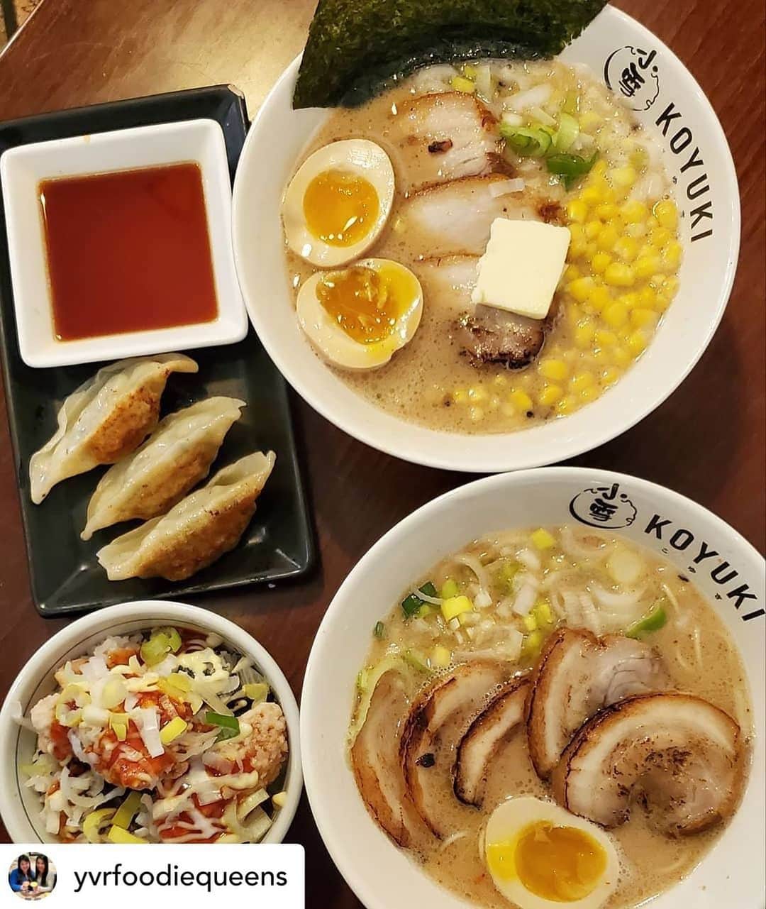 Koyukiさんのインスタグラム写真 - (KoyukiInstagram)「Posted @withregram • @yvrfoodiequeens 📍Vancouver, BC -Koyuki Sapporo Ramen We stopped by on a rainy day and it was perfect. The restaurant is warm and cozy. Service was great and the food was delicious. We ordered the butter and corn miso ramen and the cha-shu miso ramen. We got the gyoza and karaage Don on the side. The butter and corn miso ramen was creamy and cha-shu ramen was flavourful! • • Thank you @tinyhangrytiff and @koyukiramen for running the contest so I could try these bowls of ramen and side dishes! • • #vancityfoodie #vancityblogger #foodhype #foodtrend #vancouver #vancouverfood #foodporn #instafood #vancouverfoodies #f52grams #yvr #yvrfoodie #yvreats #vancouvereats #604 #vancouverfoodlover #dailyhivevan #dishedvan #igersvancouver #f4f #yvrfoodiequeens #nomsmag #koyukiramen #ramen」2月5日 10時14分 - koyukikitchen