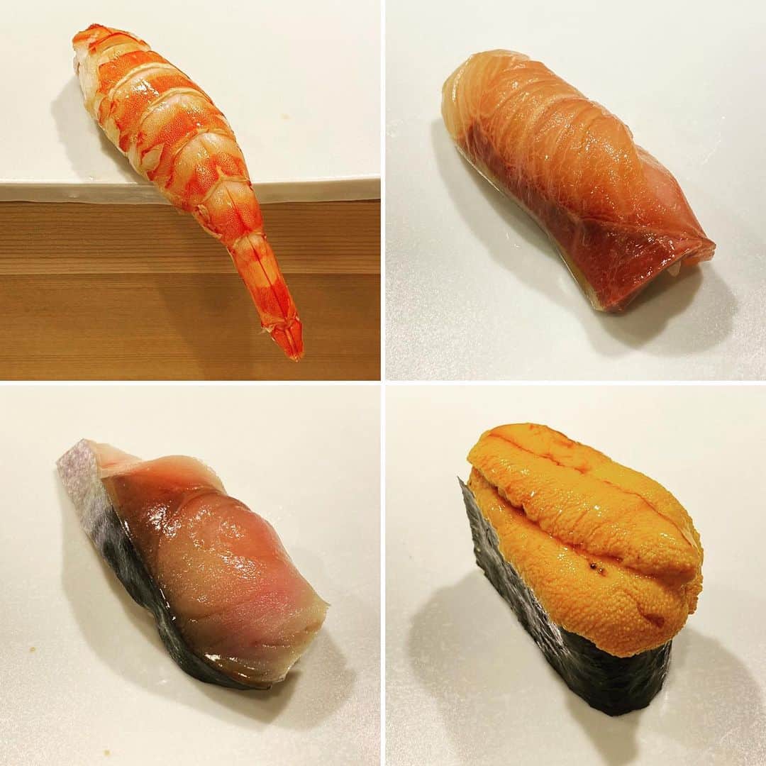 長山一樹のインスタグラム：「『月一で高級鮨を食べる』 今月の月一は、ず〜っと行きたかった「東麻布 天本」 @masamichiamamoto さんへ。去年仕事で出会った同じく鮨好きの @masaya_tokyo さんと鮨の話で盛り上がり、天本に行きたいと言ったところ、まさかの大将との繋がりがあり予約を取っていただいた。本当に予約が取れないお店にもかかわらず、4席とれたということで、自分の仕事仲間である @arata0719 さんと @taisuke_nakamuro さんを交えての今回の月一。美味いかどうかなんか話す必要がなく、会話以外は終始「うぉ〜」「うまぁ〜」と語彙力のない言葉の連発。ただ店の設えや、ホスピタリティに対する気遣いがやはり一流だと思った。カジュアルで浸しみやすい大将の対応に凛とした空間。これを超えるネタがあるなら持ってきて欲しいとサラッと言う自信。人気のある理由は美味いだけではなく、ほんと小さな差で生まれるだろう。鮨屋は職人の手作業や目つきを目の前で見れるからこそ学べる事が他の飲食店よりも多い。個人事業主は鮨屋に学べと言っても過言ではない。 #月一で高級鮨を食べる  #東麻布天本  #天本 #東麻布」