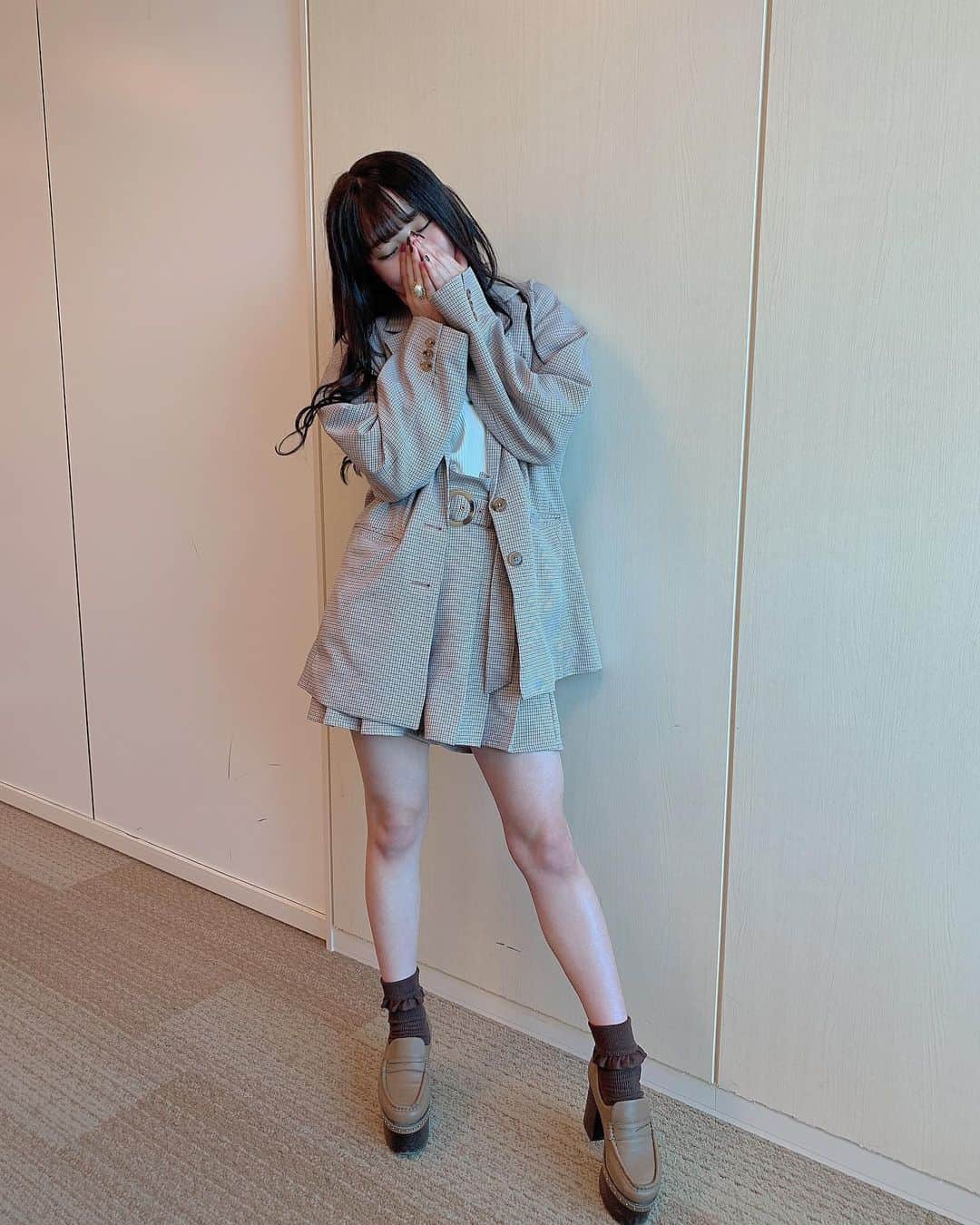 平野夢来（ゆぴぴ）のインスタグラム：「#ゆぴぴこーで ・ ・ CECILさんのセットアップです~❤︎ #セットアップ　#あまぎゃる」