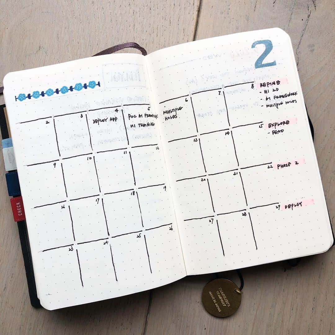 Dara M.さんのインスタグラム写真 - (Dara M.Instagram)「February #bulletjournal #plannercommunity #minimalistplanner #functionalplanner #pocketsizeplanner #journaling #journal #moleskine #fieldnotes」2月6日 1時49分 - gothamhaus