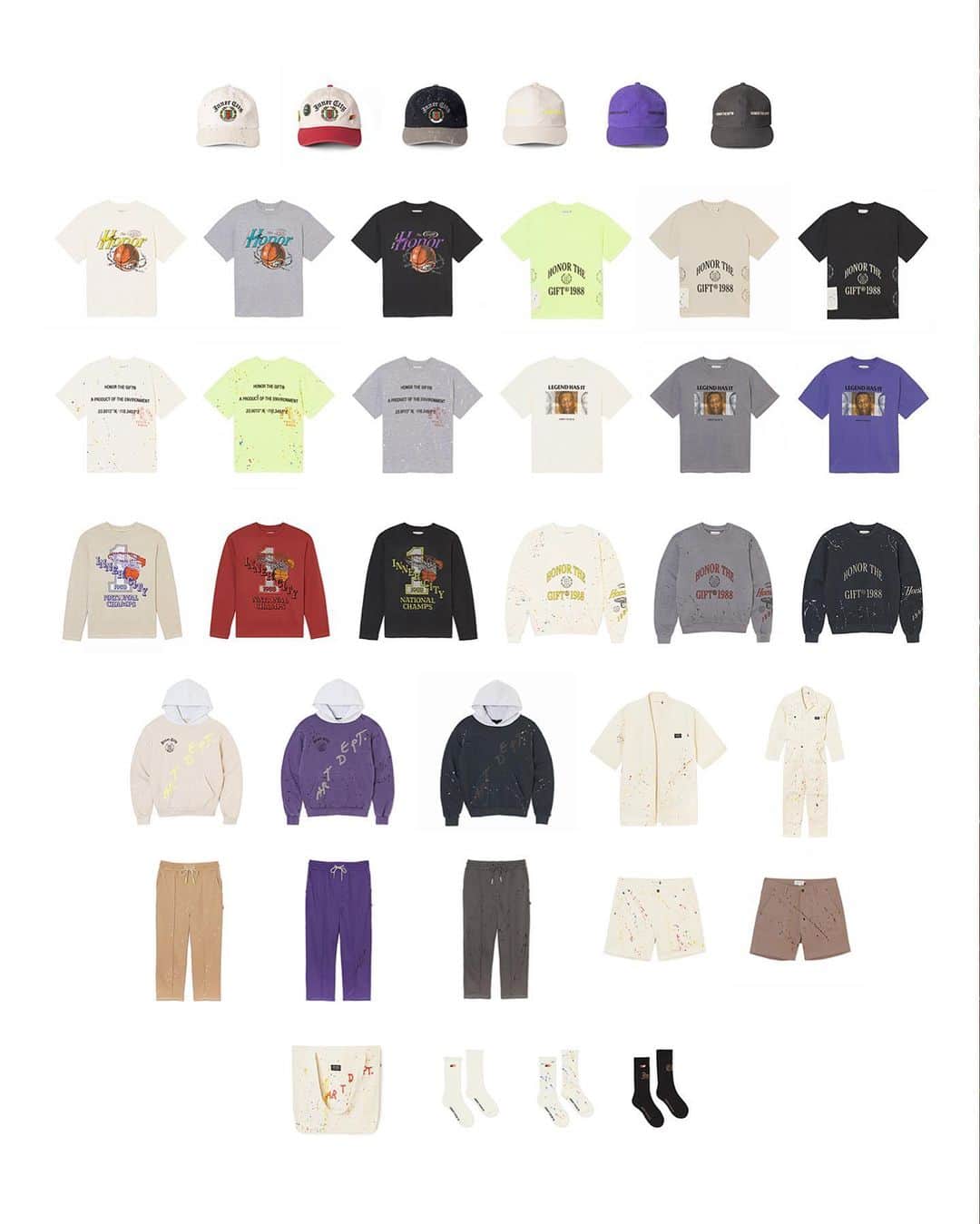ラッセル・ウェストブルックのインスタグラム：「Art Department available now!  Motivated by exploring the originality and vision to create within all of us. We are often told to conform to a certain idea of what society wants us to be. The Inner City Art Dept. took shape to dismantle those walls. This collection serves as a bigger idea that I embodies everyday, be yourself. Don’t mind the mess.」