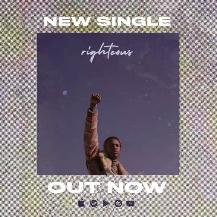 のインスタグラム：「FAMILY! My new single “Righteous” is OUT NOW!!! 😱 Available everywhere! LINK IN MY BIO...Hope y’all love it, get groovy, dig the vibes, & even more so the message. Get on up & dance today! Share some love, acceptance, & the song. It was so fun writing this one. :) ✌🏾🕺🏾✊🏾 • • Cover art - @cmrnhwthrn  Art/Animation - @therooptroop  LET ME KNOW YOUR THOUGHTS!」