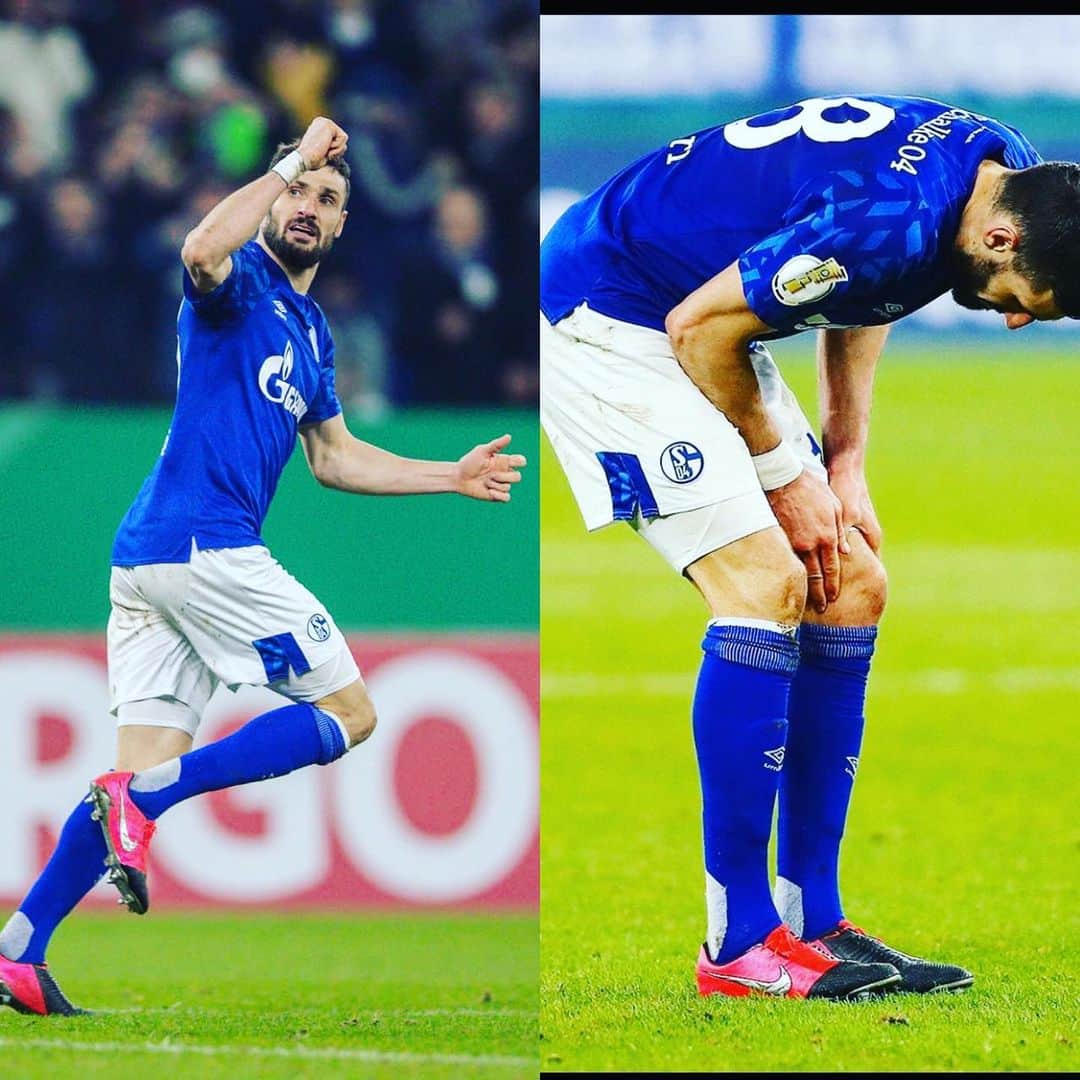 ダニエル・カリジュリのインスタグラム：「Leider hab ich mich gestern am knie verletzt ! Jetzt heißt es positiv bleiben und nach vorne zu blicken ! Danke für eure Nachrichten ! #malochen #nieaufgeben #comebackstronger #staypositive #dc18 🔵⚪️」