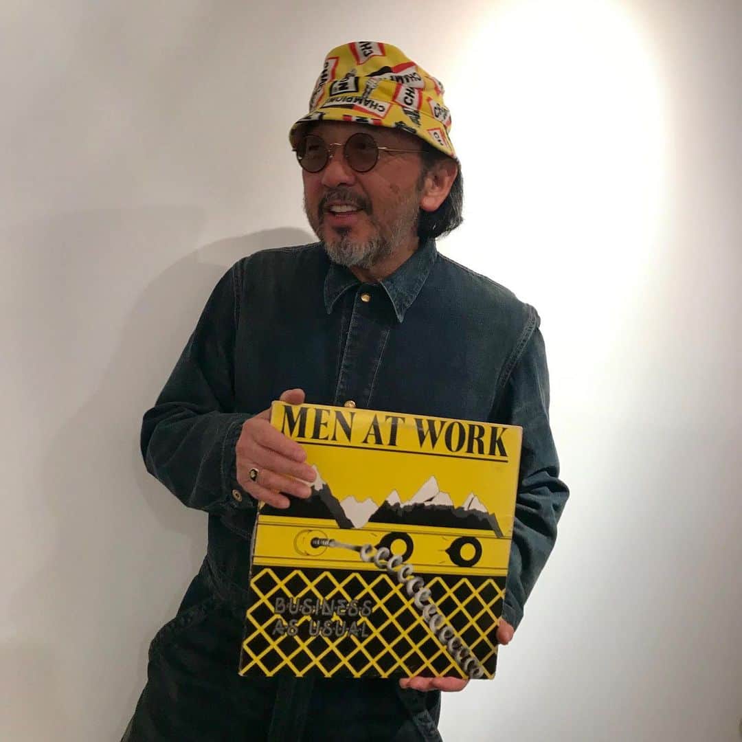 のインスタグラム：「#今日の1枚  #menatwork  #businessasusual  #coverall #rrl #ma1 #rafsimons #hat#jantiques #eyeglasses  #白山眼鏡 #thestylistjapan #shoes #mainlandboots #nepenthes  #ring #thegreatfrog #mensfashion #vinylcollection」