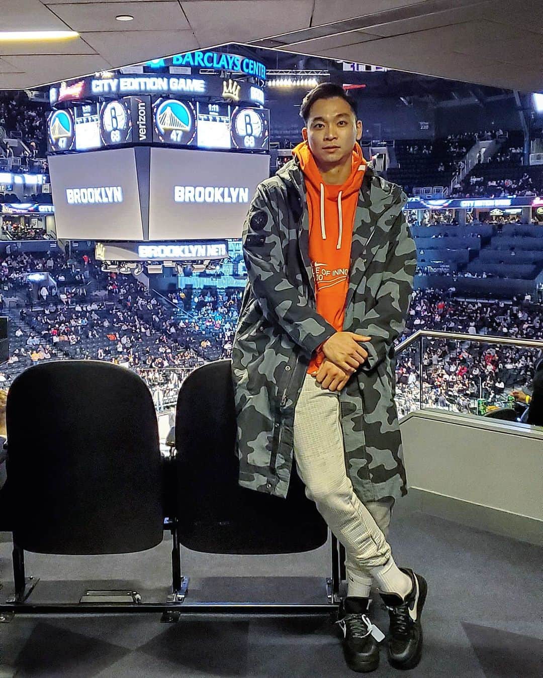 落合知也のインスタグラム：「@brooklynnets vs @warriors」