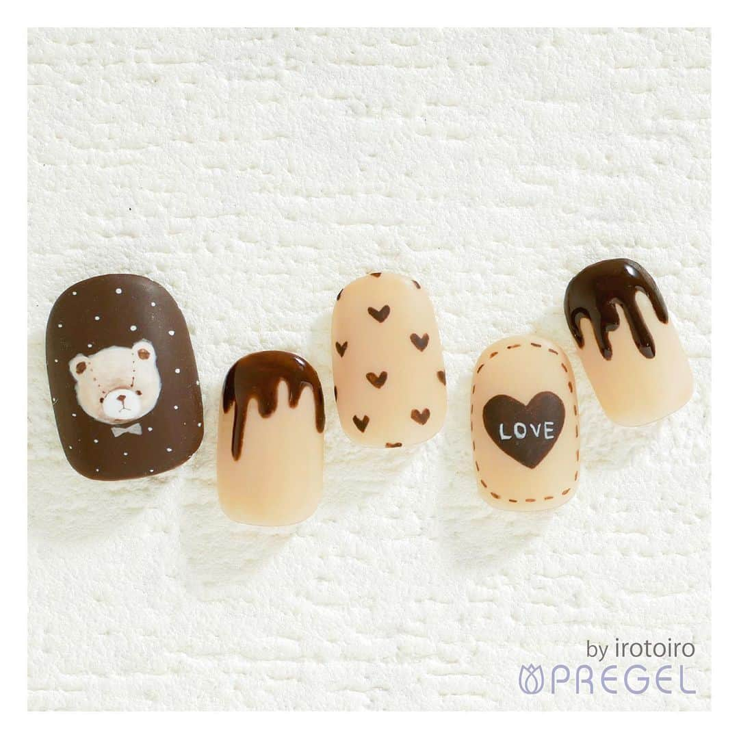 PREGELさんのインスタグラム写真 - (PREGELInstagram)「@irotoiro.nail さんの作品をご紹介💓﻿ バレンタインネイル🍫❤﻿ ﻿ 【使用商材💅】﻿ S270 ヴェールスキン﻿ L05 ライナーホワイト﻿ L10 ライナービターチョコ﻿ 207 チョコレート﻿ ﻿ プリアンファ製品の﻿ ご購入はこちらのwebショップ&店舗へ💁‍♀﻿ ▼プリモール﻿ @nail_premall﻿ ▼ジョイアート﻿ @joyartofficial﻿ ▼プリクシー﻿ @prexyofficial ﻿ 各店でもご購入頂けます⭐️﻿ ▽キャンディポケット公式﻿ @candypocket_official﻿ ▽心斎橋店﻿ @candypocket.shinsaibashi﻿ ▽梅田店﻿ @candypocket_umeda﻿ ▽神戸三宮店﻿ @candypocket_kobe﻿ ▽五反田店﻿ @candypocketgotanda﻿ ▽園田店﻿ @candypocket.sonoda﻿ ▽町田店﻿ @candypocket_machida﻿ ▽柏店﻿ @candypocket_kashiwa﻿ ﻿ #プリアンファ﻿ #プリジェル﻿ #プリジェルミューズ﻿ #プリムドール﻿ #きまぐれキャット﻿ #ミューズ﻿ #トレンドネイル﻿ #デザインネイル﻿ #ジェルネイル﻿ #ネイル﻿ #インスタネイル﻿ #美甲﻿ #gelnails﻿ #artnail﻿ #designnail﻿ #네일﻿ #여름네일﻿ #ネイルアート﻿ #アートネイル﻿ #冬ネイル﻿ #ピンクネイル﻿ #イラストネイル﻿ #柄ネイル﻿ #チョコネイル﻿ #くまネイル﻿ #バレンタインネイル﻿ #valentine」2月7日 11時09分 - pregelofficial