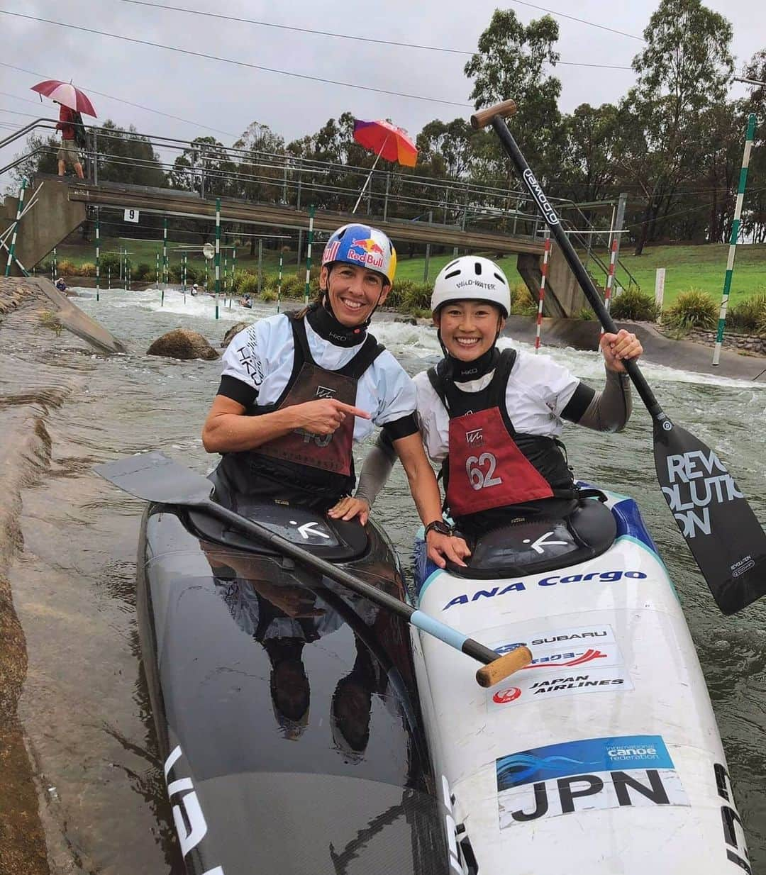 八木愛莉のインスタグラム：「Guess who is back on C1 again 😍♥️ ﻿ Thank you @janadukatova for session today! ﻿ ﻿ #superstar#redbullathlete#canoeslalm#trainingcamp#australia#penrith#paddlinglife#training365#enjoyinglife#anacargo#polar#montbell#nike#globalwifi」