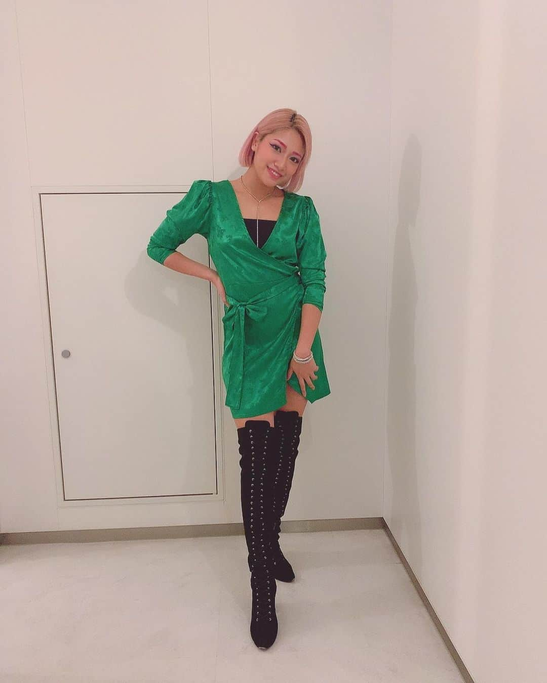 木村花さんのインスタグラム写真 - (木村花Instagram)「みどり💚🐉 #💚💚💚　#STARDOM」2月7日 14時38分 - hanadayo0903