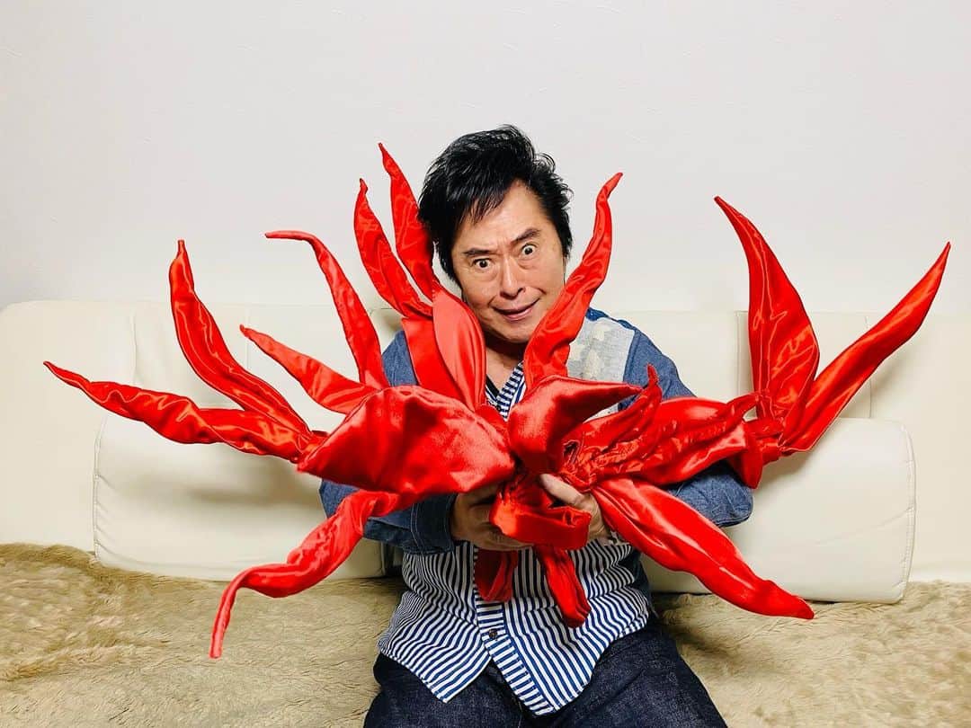 水木一郎さんのインスタグラム写真 - (水木一郎Instagram)「蟹じゃないよ。唐辛子でもないよ。マフラーだよ。いつの間にかこんなに増えてたゼーット！w #アニキマフラー  #ゼーット! #水木一郎  #ichiromizuki」2月7日 17時22分 - ichiromizuki