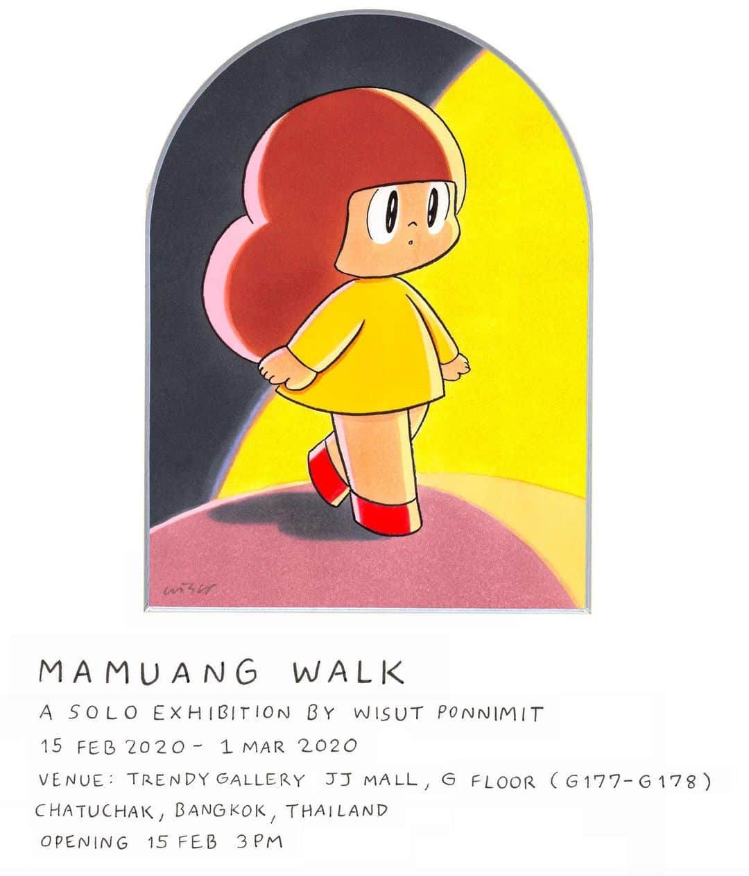 ウィスット・ポンニミットのインスタグラム：「MAMUANG WALK  Exhibition  15 FEB - 1 MAR 2020  Opening event 15 FEB 15:00 - 18:00」