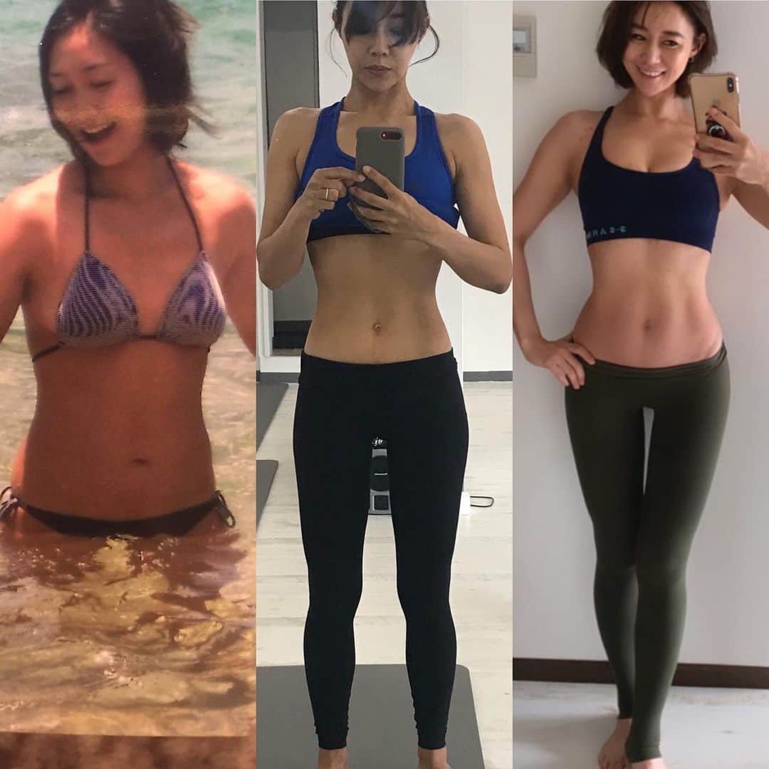 村田友美子さんのインスタグラム写真 - (村田友美子Instagram)「私は昨年10月から自分の肉体改造をしています。  食べる量を増やし、以前(前はなーんにも考えてない)よりも栄養バランスを考えるように、そして、さらなる姿勢の改善‼️特に上半身とインナーマッスル(骨盤底筋など)の強化をしています。  10月から3か月が経ち、私のカラダが日に日に変わるのを自分で実感し、自分で驚いています😳  上の写真の左から右は太ってる→ただ痩せたです。 ウエストも脚も顔も腕も痩せました。嬉しかったなあ。。ただ胸は垂れてしぼんでます。 顔も若干こけて老けてる😅 そして、今は右ですが、胸が復活、肋骨が上の方から締まりお尻の位置が変わり骨盤幅は変わらないのにくびれが強調。 明らかに顔は若返り小さくなりました。 おへそを見ると段々と縦に伸びてる😳 これは明らかにインナーマッスルで縦に伸びたんだと我ながら感動🥺  2枚めの写真 左、撮影後なので顔まあまあ。 脚は細いけどお腹硬そう。メリハリというよりはガリガリ。 右はちょいむっちりだけど胸とウエストお尻の差がある！  ただ痩せてガリガリ、筋肉つけてむきむきになる、お尻のトレーニングして前ももぱんぱん、メリハリあるけど硬そう、たるみまくっているカラダ、、、 私はどれも希望していなくて メリハリあるけどマシュマロみたくて張りのあるカラダが理想です。  そのために何をするべきか何が一番効果的なのか、自分で実験してます。もちろんうちのトレーナーにもしてもらいます！  私はよく、今のままでもメソッド確立していて十分なのに日々進化していますよねと言われます。 全然完璧主義じゃないから完璧にしたいとかじゃないんです。  どうやったら一番早く効果的に理想のカラダに近づくのかただただ知りたい。 だってみんなを、変えたいから。  カラダっておもしろくて、 本当に脚の長さが変わったり、 顔が小さくなったり、本当に骨格ラインが変化する。 40過ぎて縦に伸びることができて 身長まで伸びる。  とりあえず私がして良かったこと、伝えていきます🤩  #カラダの変化 #ただ痩せるとかじゃない #骨格から変わる #骨を意識する #ゆるめると出来る様になる #猫背改善 #インナーマッスル #今日久しぶりに会った友達に #お尻にシリコン入れたのかって真剣に聞かれたw #胸もお尻も自前です #確実に30代より張りがある #人体の不思議 #メリハリマシュマロボディ #峰不二子 #カラダ変えたい思いは人一倍 #昔から友達がきれいになるのが好きだった #友美子って漢字だからかな #由美子じゃないよ #yumicorebody  @yumicorebodyofficial」2月8日 0時33分 - yumicorebody