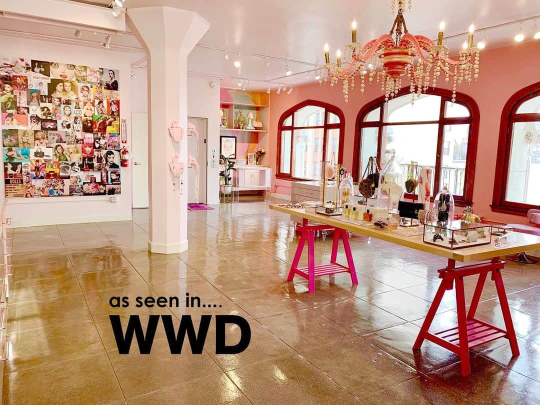 タリナ タランティーノのインスタグラム：「Our feature in @wwd WHATS NEW IN L.A. by @boothmoore ✨💖 we are so very proud to be a part of all that is happening here at #9th&Broadway in the #historiccoredtla Please DM us for store hours or to make an appointment 😊」