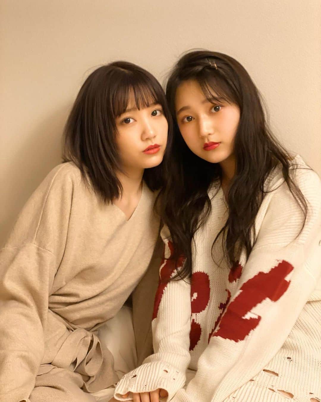 加藤玲奈のインスタグラム：「この前くるるん(鈴木くるみちゃん)のことを ヘアメイクしましたー🤭💄(完全に趣味🤣) 大人っぽいメイクをしたんだけど似合ってて可愛すぎた🥺💓 楽しかったからまたやりたい🥺🥺🥺🙏🏻」