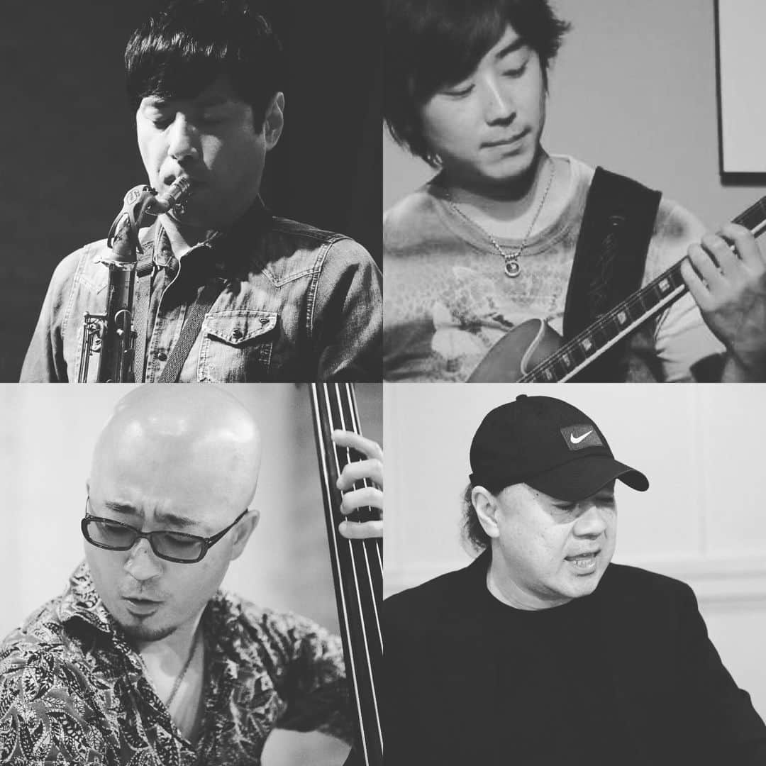 鈴木央紹のインスタグラム：「【リーダーライブ！本日2月9日(日)御茶ノ水ナル、10日(月)横浜上町63】  飛び石連休の二日間、リーダーライブです！ 今日9日の日曜日は食事も美味しい御茶ノ水ナルでGTQ、こちらは3ステージたっぷりと！ 10日は横浜馬車道の上町63でコードレストリオ！超至近距離で迫力のジャズライブをお楽しみ下さい！レアなウィスキーもあり、ソフトドリンクは飲み放題！  どちらもお越しお待ちしております！  2月9日 (Sun) 〔鈴木央紹GTQ〕 御茶ノ水NARU 『GTQ』 鈴木央紹(t.sax) 荻原亮(g) 佐藤ハチ恭彦(ba) 原大力(dr) 19:30/21:00/22:30 2500円 03-3291-2321 http://www.jazz-naru.com/  2月10日 (Mon) 〔鈴木央紹Chordless Trio〕 横浜上町63 『Chordless Trio』 鈴木央紹(t.sax) 佐藤ハチ恭彦(ba) 原大力(dr) 20:00/21:30 3000円 045-662-7322 http://jmsu.web.fc2.com/63/  #鈴木央紹 #荻原亮 #佐藤ハチ恭彦 #原大力 #御茶ノ水ナル #上町63 #ジャズライブ #jazzlive #サックス #ジャズギター #コードレストリオ #GTQ」