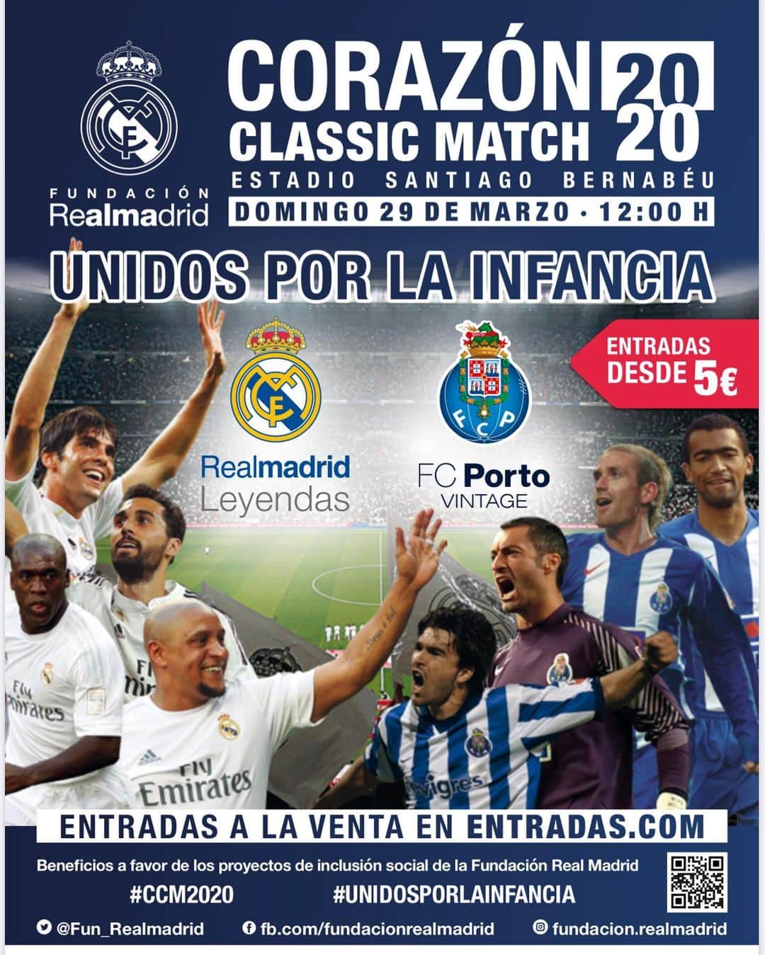 アルバロ・アルベロアのインスタグラム：「Muchas ganas de volver a jugar en el mejor estadio del mundo, al lado de grandes leyendas y amigos y por una gran causa. ⚽️⚽️⚽️ ¡Os esperamos a todos el próximo 29 de Marzo! #FútbolPorLaInfancia #CCM2020」