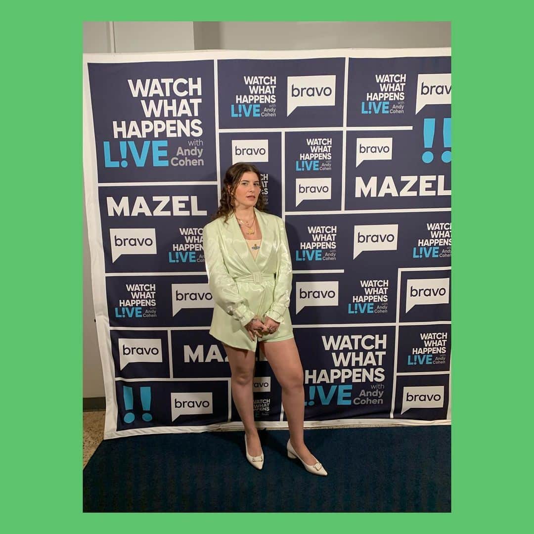 ベスト・コーストのインスタグラム：「if you know me at all, you know that Bravo is my religion - so getting to be behind the bar on @bravowwhl this past week was nothing short of a religious experience. ⁣ ⁣ shout out to @lindseyhartman for dressing me in my fairy mobwife dream outfit + @claudialakemakeup for making me glow n curl. ⁣ ⁣ reach for the stars and you might just end up talking to @bravoandy on live TV! ✨✨✨」