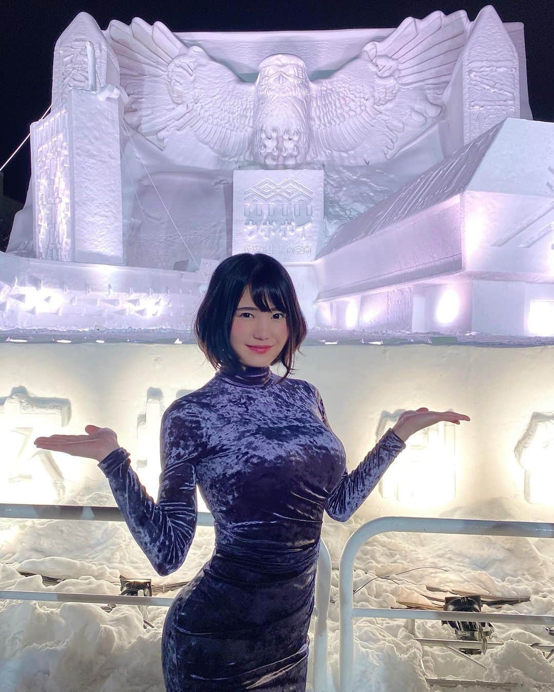 DJ MELのインスタグラム：「Beautiful owl was made by snow 🦉✨☃️✨. . #札幌雪まつり2020 #sapporosnowfestival2020」