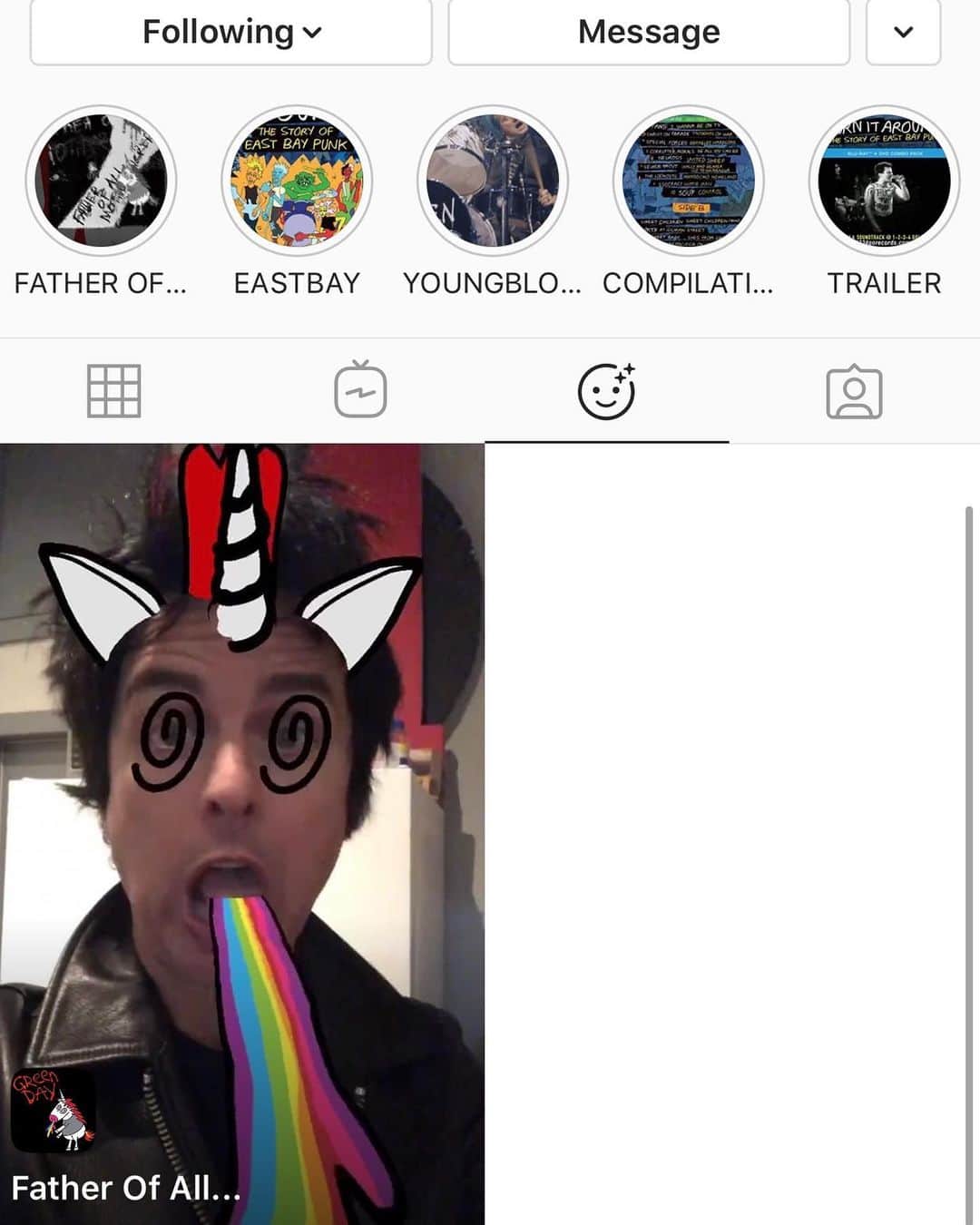 Green Dayさんのインスタグラム写真 - (Green DayInstagram)「Warning: This filter will make you Horny! Get it by clicking on the smiley face on our profile. Tag us if you use it, gonna share some in our stories 🦄🦄🦄@svrfapp」2月9日 11時36分 - greenday