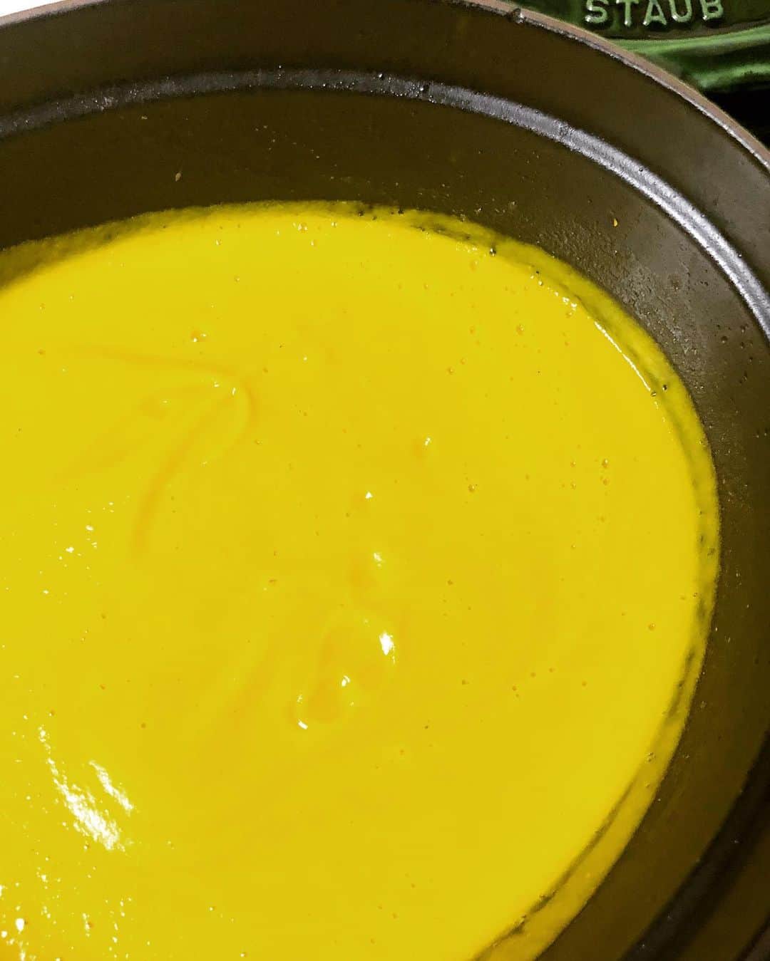 末吉里花さんのインスタグラム写真 - (末吉里花Instagram)「寒い日はストウブで料理。シチューやスープなど色々作ってますが、今夜はカボチャ、にんじん、玉ねぎ、にんにくのポタージュ。味付けは塩のみ。乳製品も使わず。なんて美しい色なんでしょう！Homemade organic vegetable potage soup. #potage #soup #staub #organicvegetables #homemade #ポタージュ #スープ #ストウブ #ストウブ料理 #バイタミックス #野菜はオーガニック #手作り #おうちごはん」2月9日 20時14分 - rikasueyoshi