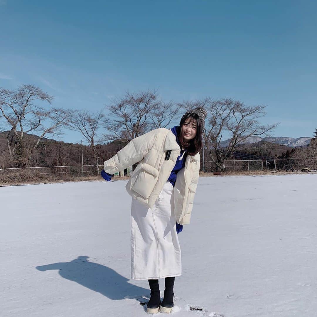 前田亜美のインスタグラム：「. ⛄️ゆき. . . 快晴の中の雪はとてもきれいでした」