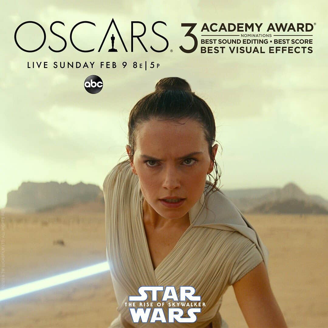 スター・ウォーズさんのインスタグラム写真 - (スター・ウォーズInstagram)「Star Wars: #TheRiseOfSkywalker is nominated for Best Score, Best Sound Editing, and Best Visual Effects at the #Oscars! Tune-in to the 92nd Academy Awards tonight at 8 PM eastern time on ABC.」2月10日 2時46分 - starwars