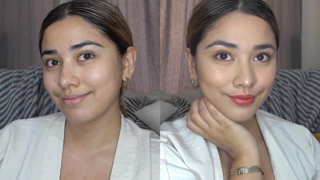 ローレン・ヤングのインスタグラム：「However I fix up really depends on what errands I have to get done for the day! The first photo is my look when I’m going to work out, or simply don’t want to wear make up so I just put on my lightweight sunscreen that helps brighten and whiten my skin! While the second photo is my everyday make up look using a tinted sunscreen! Both products are from @belosunexpert and both have different uses depending on what I’m doing for the day! For a full and in depth review and tutorial watch my vlog! (Link in Bio) 🔺 #BeloSunExpertWhiteningSunscreen #BeloSunExpertTintedSunscreen」