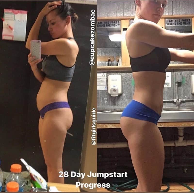 1.9m Fitness Inspirationのインスタグラム：「CHEER ON TACOMA! 💕💪 “Before and afters of my first @fitgirls challenge ... yay!! So proud of myself and can’t wait for the next round!“ by @cupcakezombae #fitgirlsdontquit」