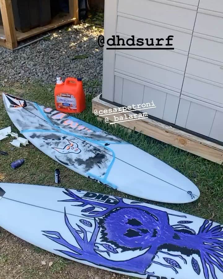 のインスタグラム：「how stoked collection  painting😍  appriciate @dhdsurf @dhdsurfjapan」
