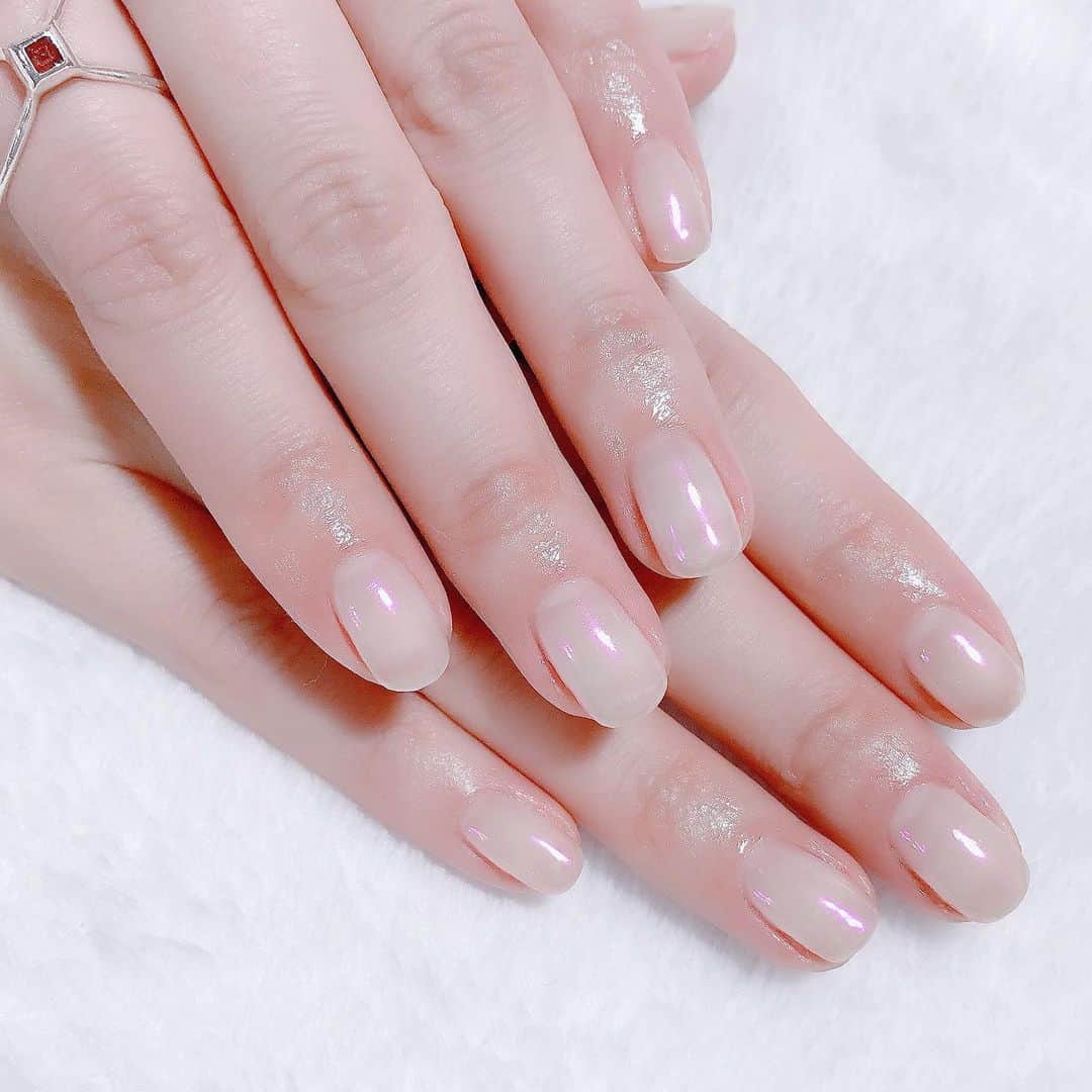 なかやまちえこのインスタグラム：「clear×MagicPowder purple オーロラコーティング可愛い✨✨ #nail #nails #nailart #ネイル #美甲 #ネイルアート  #clou #nagel #ongle #ongles #unghia #japanesenailart #manucure #네일 #젤네일 #네일아트 #네일리스트 #japanesenails #manicurist #gelnails #أظافر #オーロラネイル #auroranails #田野アサミ ちゃん」