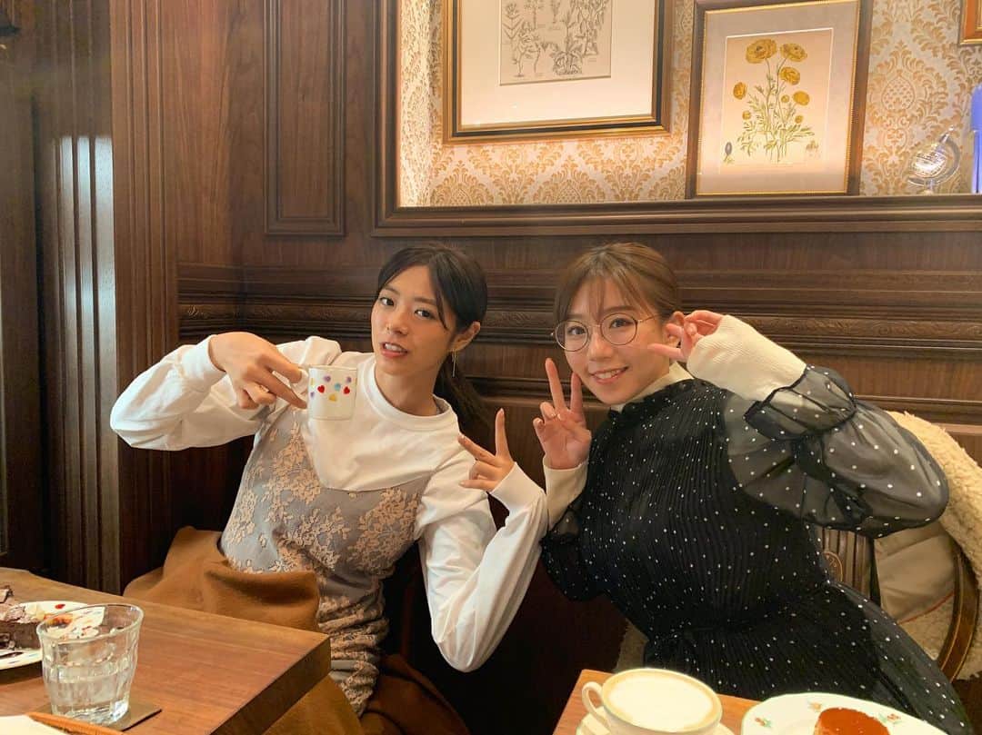 わちみなみのインスタグラム：「まいとコーヒー😊😊😊 #コーヒー #日野麻衣 #わちみなみ」
