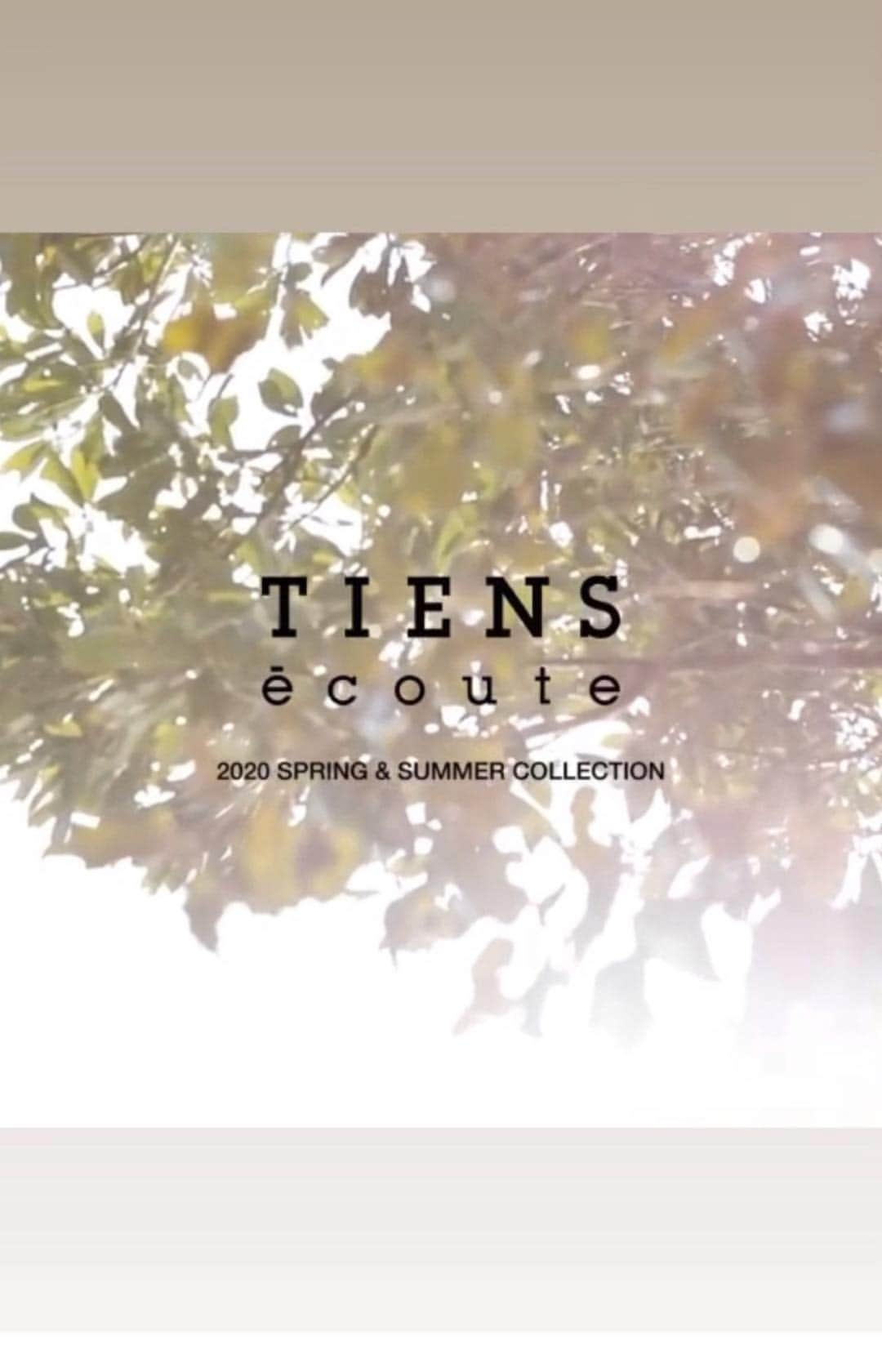 TIENS ecouteのインスタグラム：「TIENS écoute  2020 SS COLLECTION  Look Book2/15(土)から 店頭配布start！」