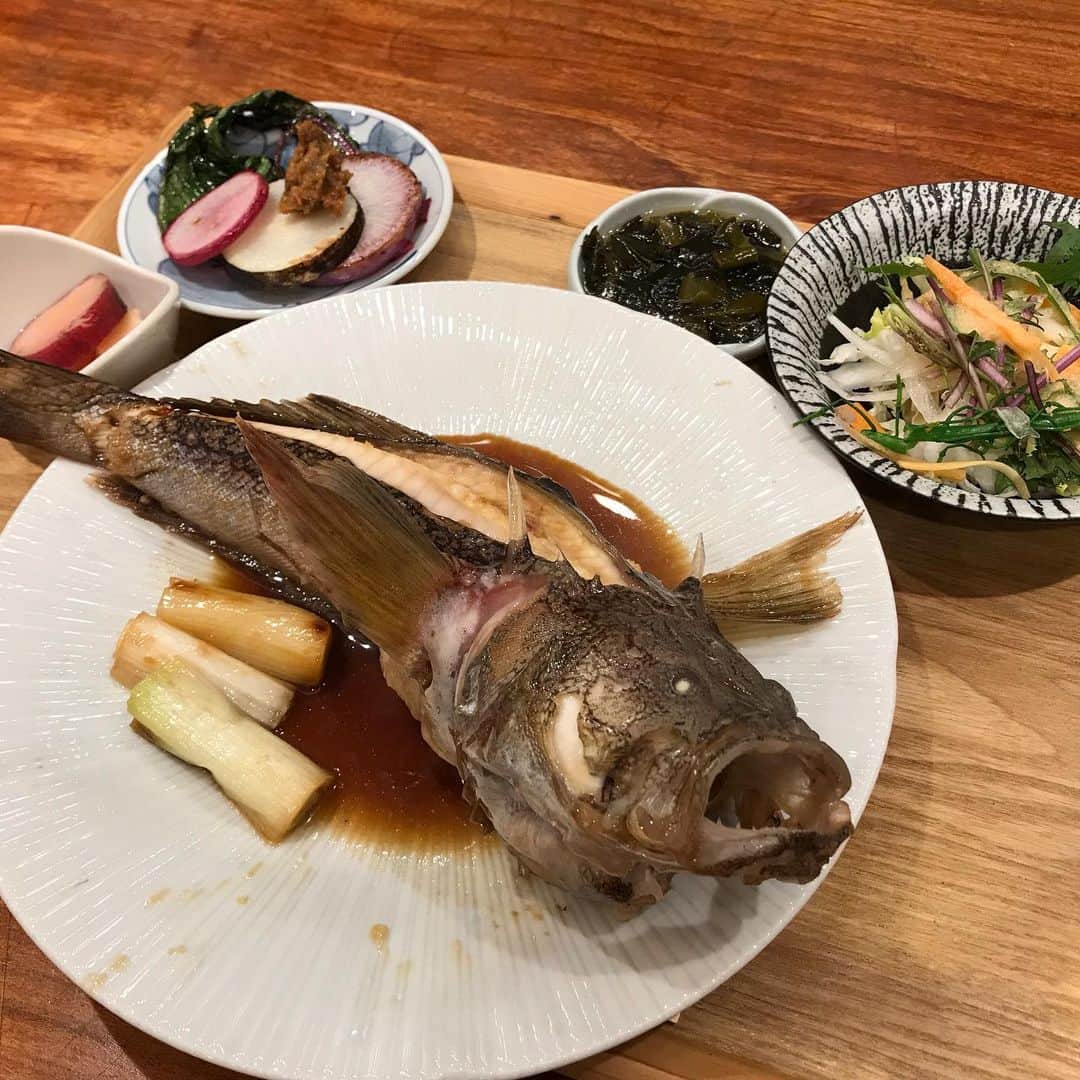 子守康範さんのインスタグラム写真 - (子守康範Instagram)「今日のお昼は魚🐟  #みしまおこぜ という名前ですが、おこぜではありません。  #煮付け にしてもらっていただきました🙏  #豆ご飯 も格別　#社長メシ」2月10日 19時25分 - 10komori