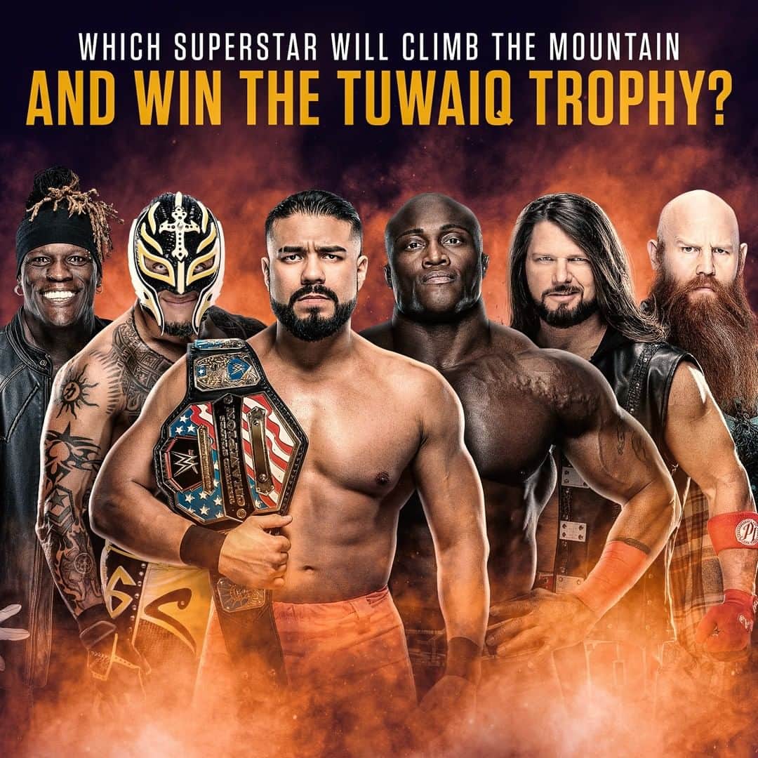 WWEさんのインスタグラム写真 - (WWEInstagram)「WHO will be the one to climb the mountain and WIN the Tuwaiq Trophy at #WWESSD? 🏆」2月26日 3時00分 - wwe