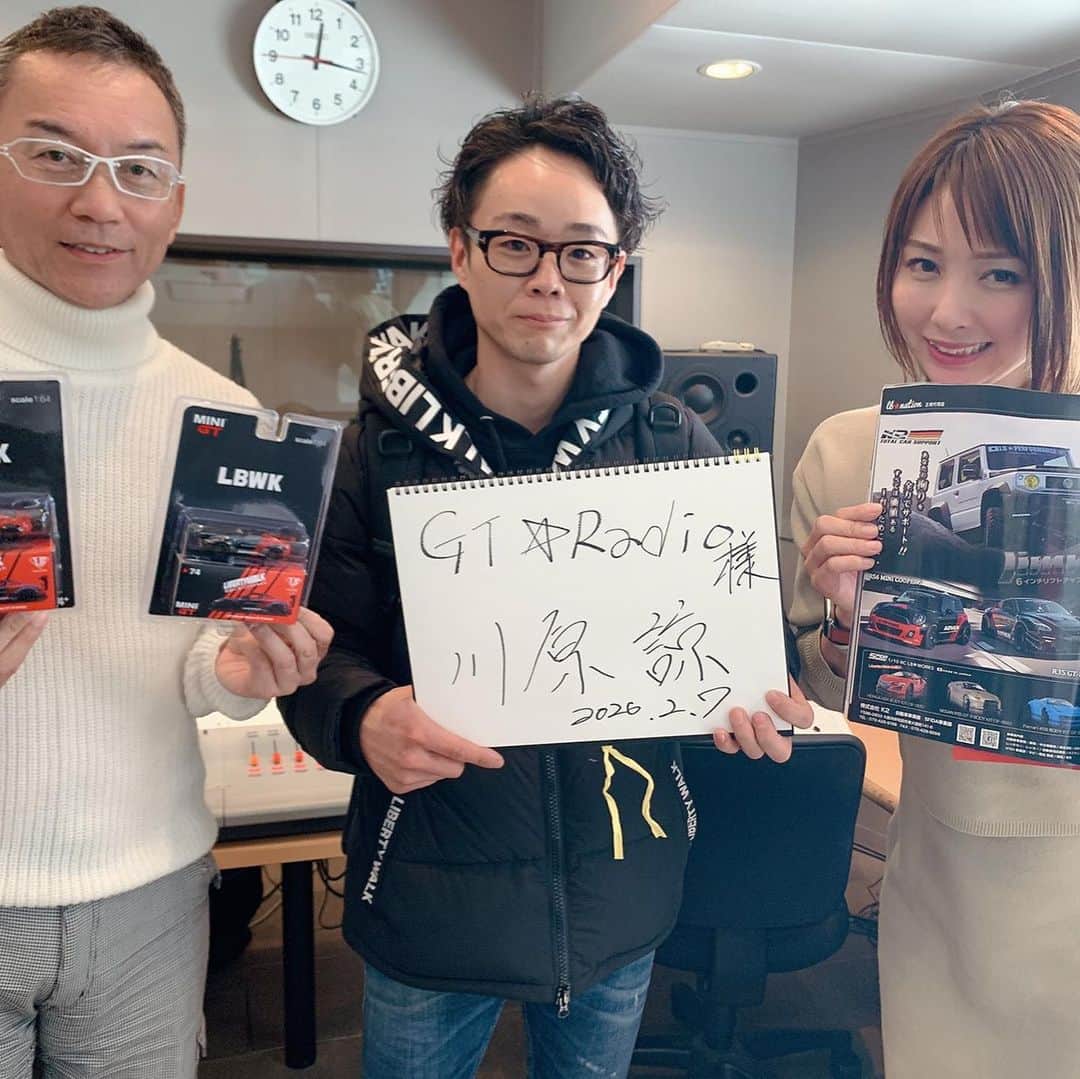 のインスタグラム：「gtradioオンエア日です^ - ^  今夜のゲストはトータルカーサポート K2の川原諒社長が登場！ すてきなプレゼントもありますよ！  #GTレディオ  #FM京都」