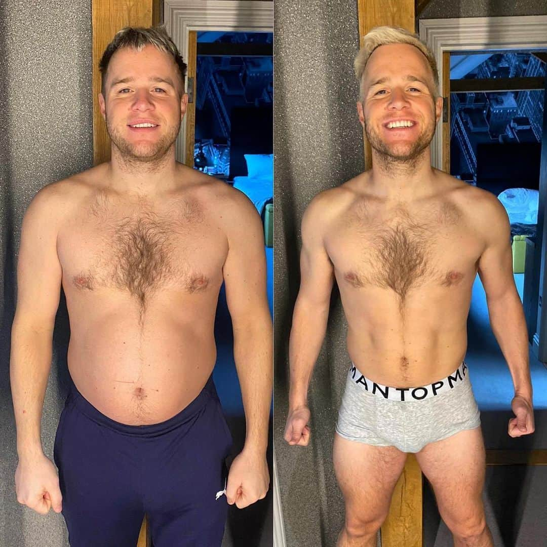 オリー・マーズさんのインスタグラム写真 - (オリー・マーズInstagram)「Ain’t bad for 35yr old! My ambition to be a “butler in the buff” is coming true 🤪🤣👍🏻 the pic on the left was 2nd January! I was like “fuck me I look massive” weight was doing me no favours, grumpy, no energy, sleeping was awful so I made some adjustments and I’m actually buzzing now I’m off to get a McDonald’s 🤣👏🏻」2月25日 18時15分 - ollymurs