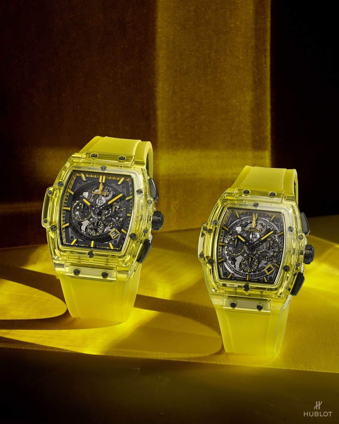 ウブロさんのインスタグラム写真 - (ウブロInstagram)「Express your vibrant side with the #SpiritOfBigBang Yellow Sapphire, available in 45mm and 42mm. Which timepiece is the right match for you? #HublotSapphire」2月25日 19時00分 - hublot