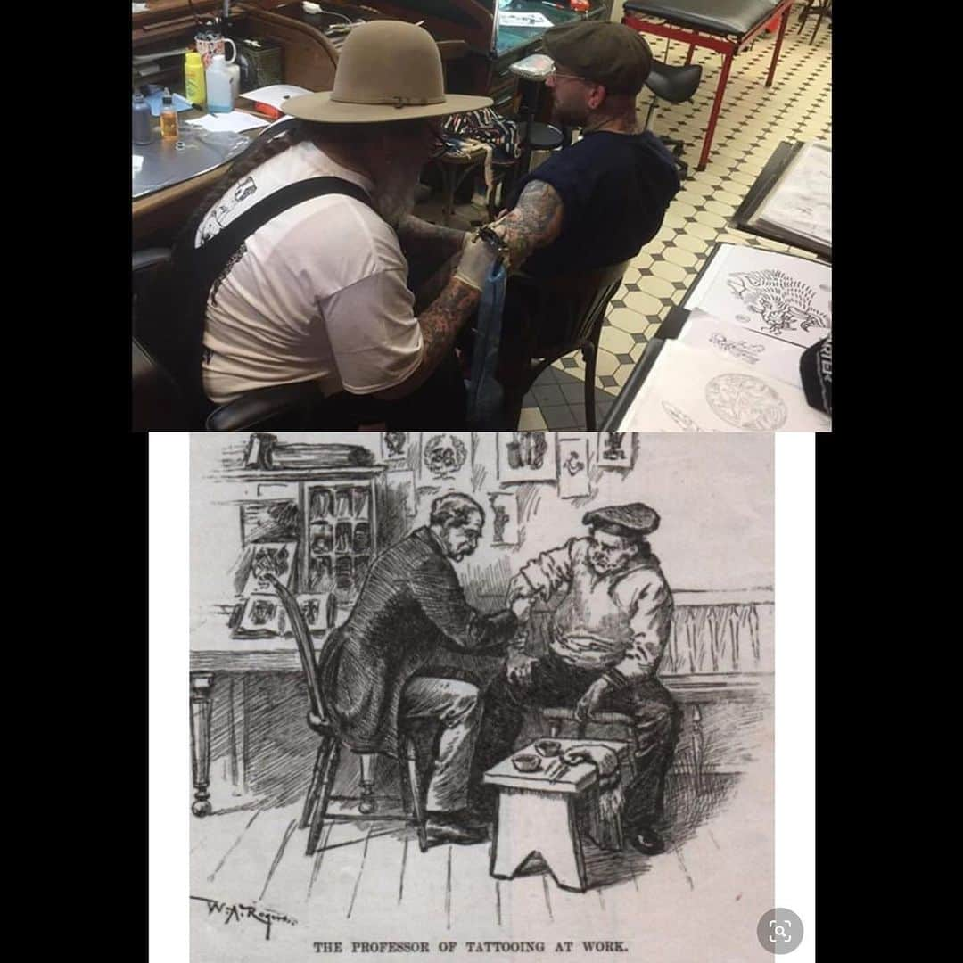 ベン・ソーンダースさんのインスタグラム写真 - (ベン・ソーンダースInstagram)「nothing beats oldschool Tattooing like this #woodenchairs no armrest #nobullshit #realshit @tattoomuseum thanx Henk 🙏🏻」2月25日 20時33分 - bensaundersmusic