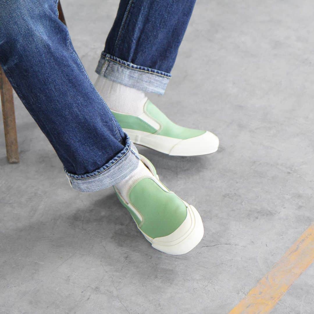 MOONSTARのインスタグラム：「ARC SIDEGOA / GREEN  #moonstarshoes #finevulcanized #arcsidegoa #madeinkurume」