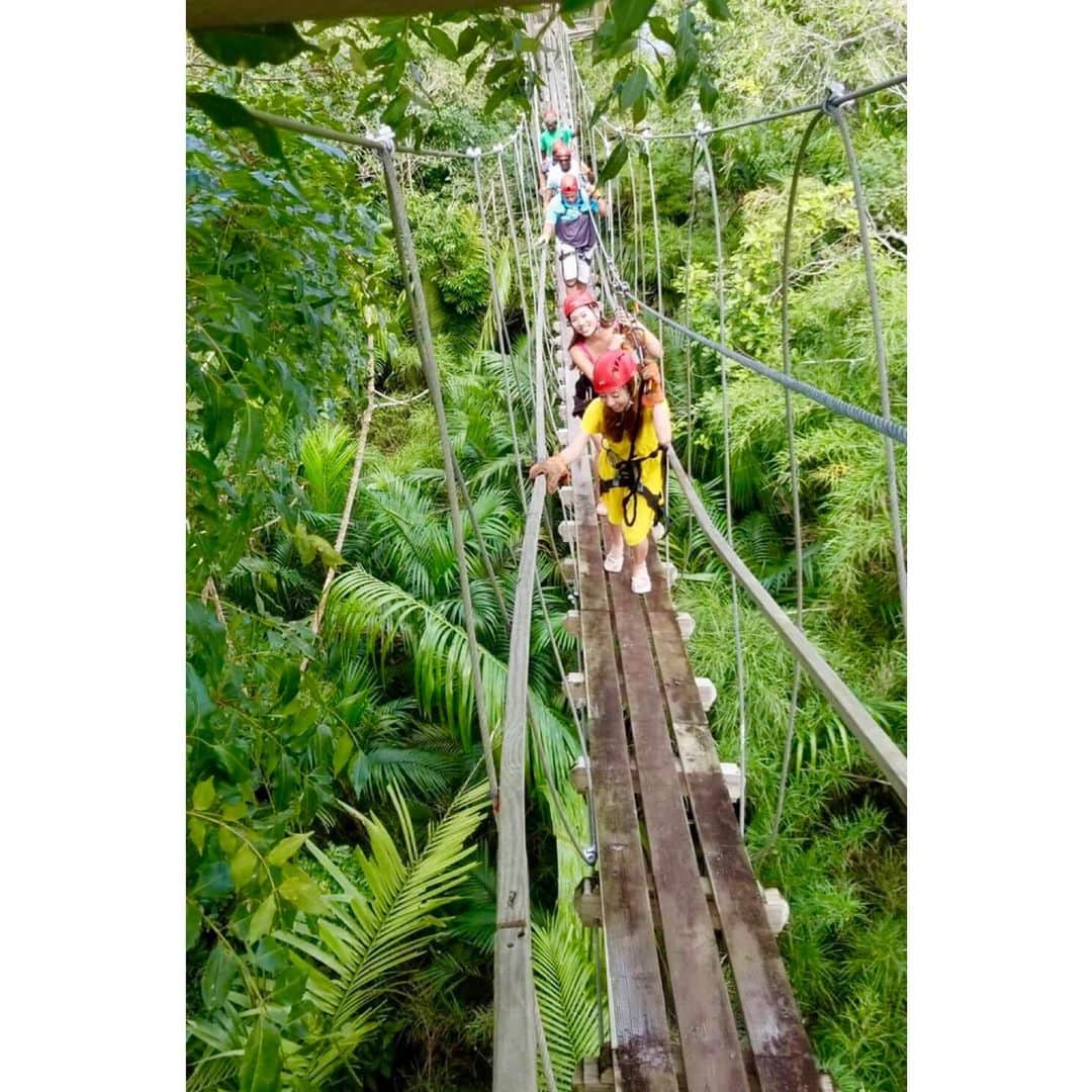 山田優依さんのインスタグラム写真 - (山田優依Instagram)「ZIP LINE in Belize . ベリーズで初めてのジップライン‼️ . 1回だけかと思ったら森の中を1周、計6回位⁇ ジップラインで回るという、もはやブートキャンプ . 野生のサルやワニと出会う大自然の中でジップライン デビューして、物凄くエキサイティングな経験でした🤩 . とりあえず物凄く体力消耗して終わったら達成感👏✨ . と、こんなに激しいことする予定じゃなくて ビーチでゆっくりするつもりだったからこのスタイル😂 . #Belize #Belizecity #zipline #CaribbeanSea #Cruise #CaribbeanCruise #CarnivalConquest」2月11日 9時54分 - yui_gourmetwalker