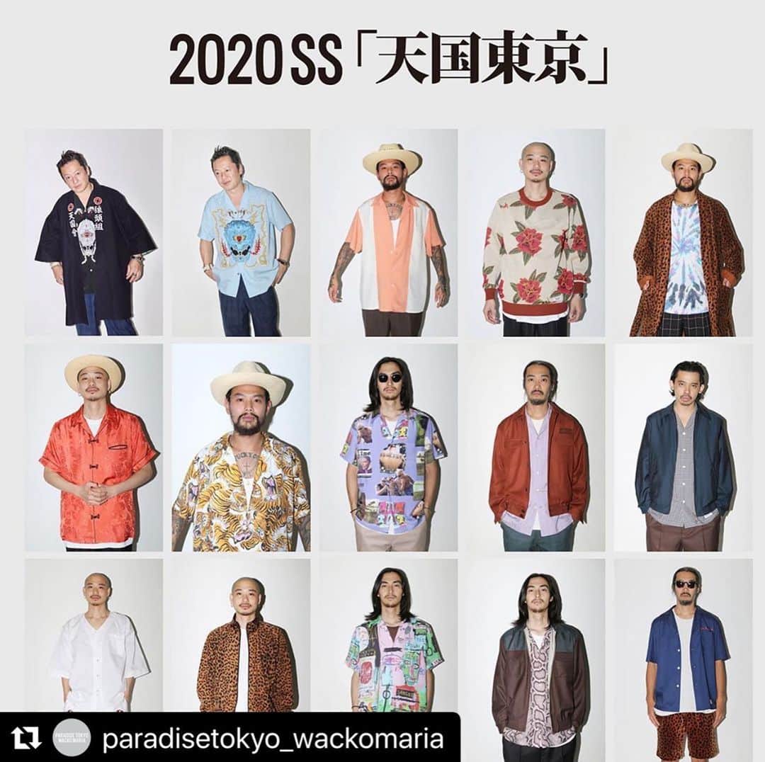 Daizo Yoshiokaのインスタグラム：「#Repost @paradisetokyo_wackomaria with @make_repost ・・・ NEWS 2020SS COLLECTION LOOK HPにてご覧いただけます。 2/15(土)よりデリバリーがスタートいたします。 #wackomaria #guiltyparties #paradisetokyo」