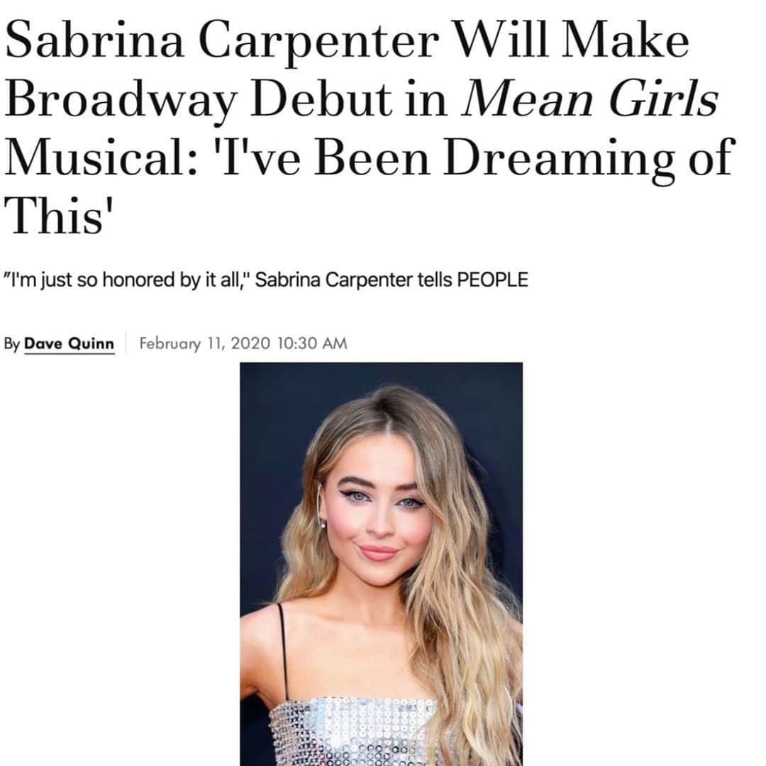 サブリナ・カーペンターのインスタグラム：「GET IN LOSERS, WE’RE GOING TO BROADWAY」